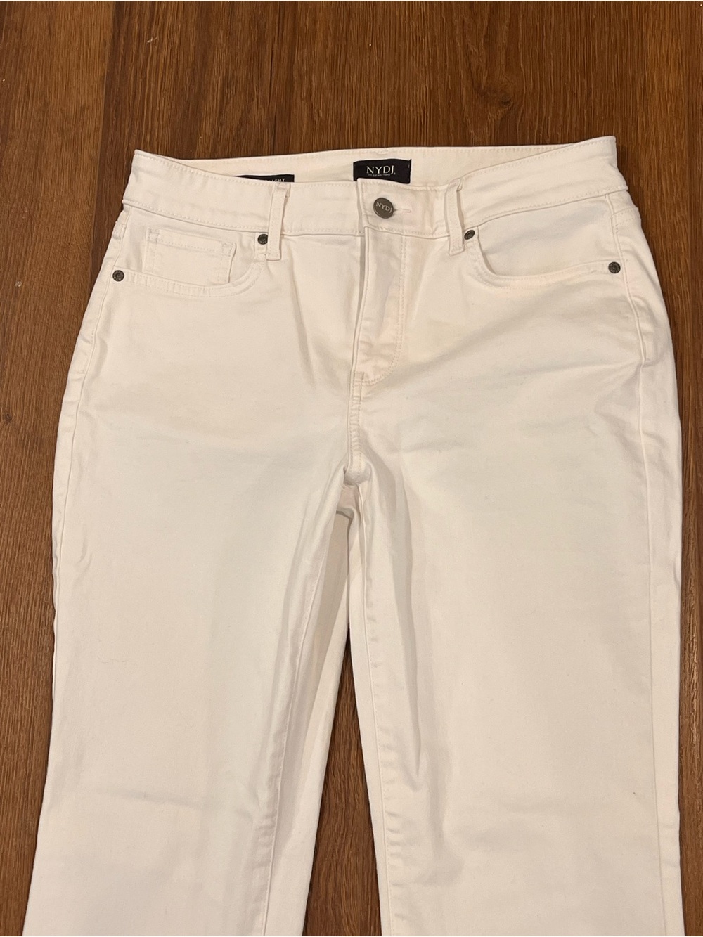 NYDJ | Marilyn Straight white denim jeans pants Women’s size 8 lift tuck EUC - Picture 3 of 8